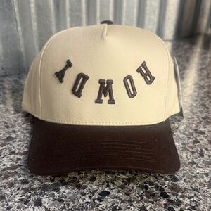 C.C Beige and Brown Cap with Bold Embroidery